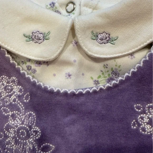 90s Little Me Lavender Peter Pan Collar Embroidered  Jumper Floral Blouse NWT - Picture 10 of 13